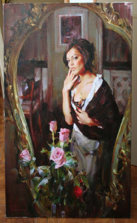 Original Painting, Mirror Mirror by Michael & Inessa Garmash