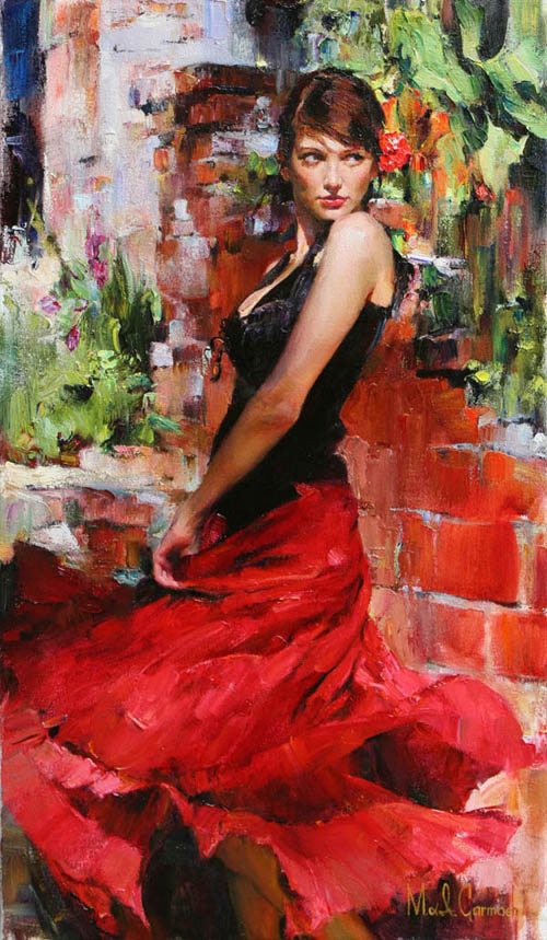 Original Painting, Red Passion by Michael & Inessa Garmash