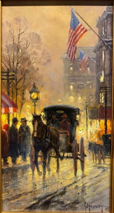 Original Painting, City Scene 11 x 6 by G. Harvey