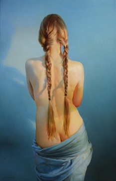 Long Wheat Braids, a Serge Marshennikov Original Painting