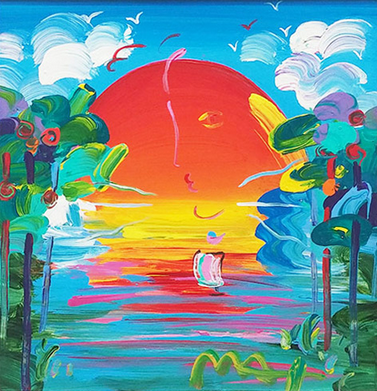 Original Painting, Better World Small Version by Peter Max