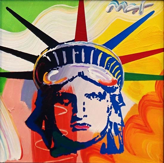 Original Painting, Liberty Head by Peter Max
