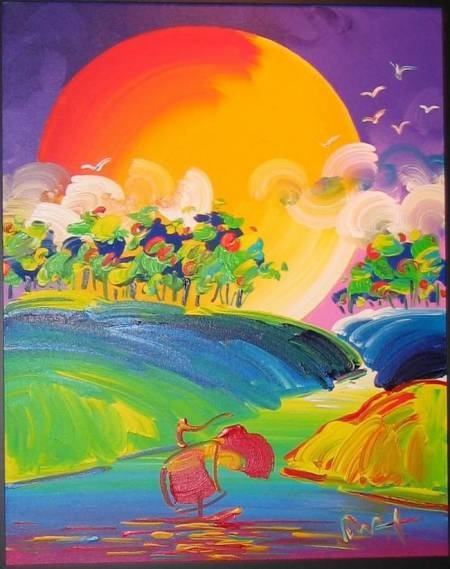 Original Painting, Without Borders #2 by Peter Max