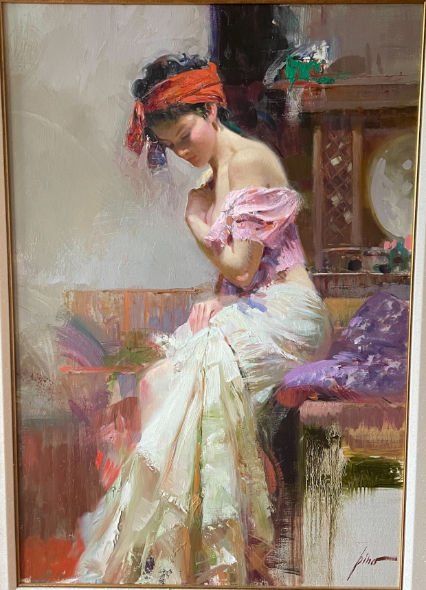 Original Painting, Lady in Waiting by Pino