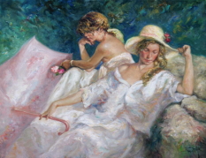 Original Painting, Afternoon Sun by Royo