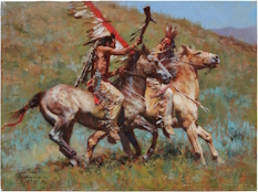 Original Painting, Counting Coup by Howard Terpning