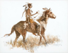 Original Painting, Sioux Scout by Howard Terpning