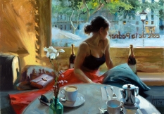 Original Painting, Meeting in La Pedrera by Vladimir Volegov