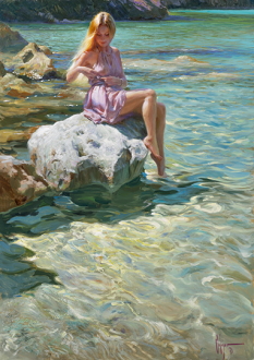 Original Painting, The Saltwater Pearl by Vladimir Volegov