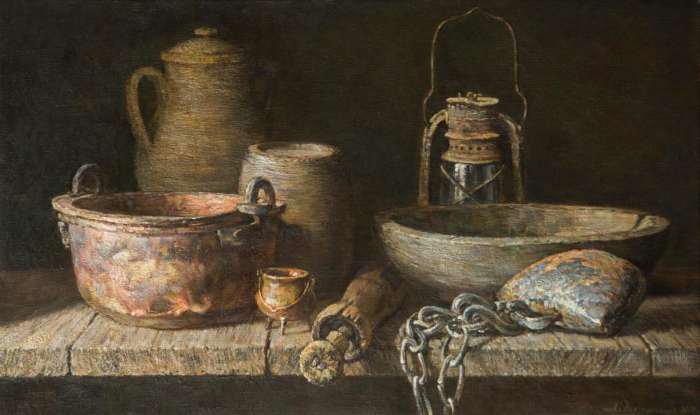 Original Painting, Old Cupboard by Anton Ovsianikov