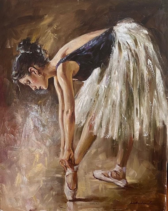 Original Painting, Ballerina II by Andrew Atroshenko