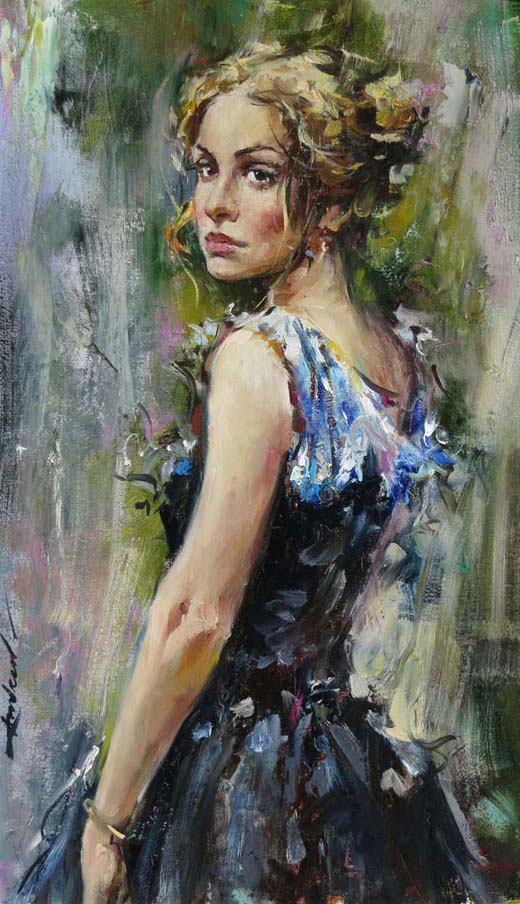 Original Painting, Looking Back by Andrew Atroshenko