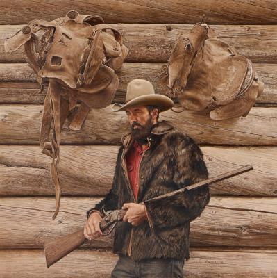 Original painting Bob Edgar with Sharps Rifle by James Bama