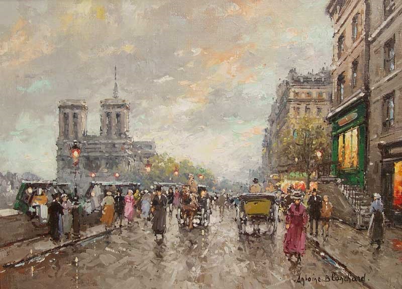 Notre Dame, Original Painting by Antoine Blanchard