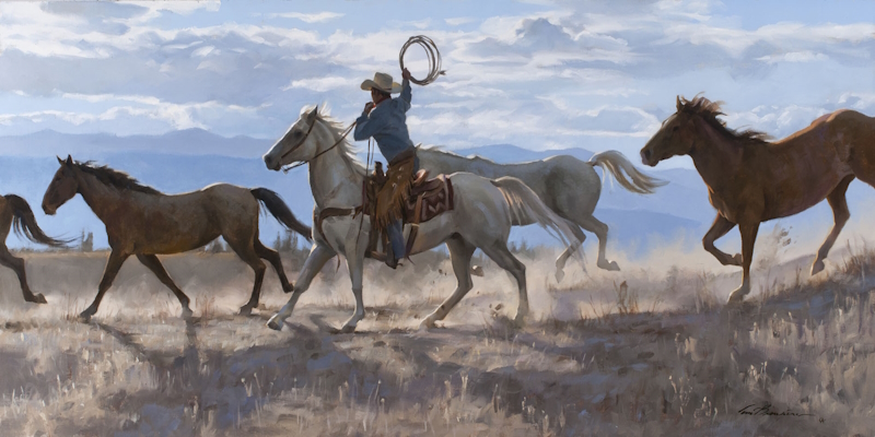 Runnin' the Ridge, Original Painting by Tom Browning