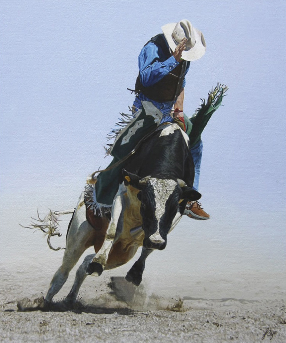 Eight Seconds by John Bye painting of a cowboy
