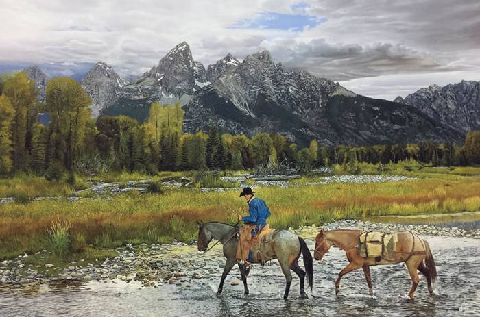 Shades of Fall by John Bye painting of a cowboy