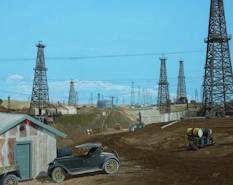 Original Painting, Oil Fields By John Bye