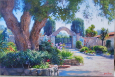 Original Painting, Blue Gate by June Carey