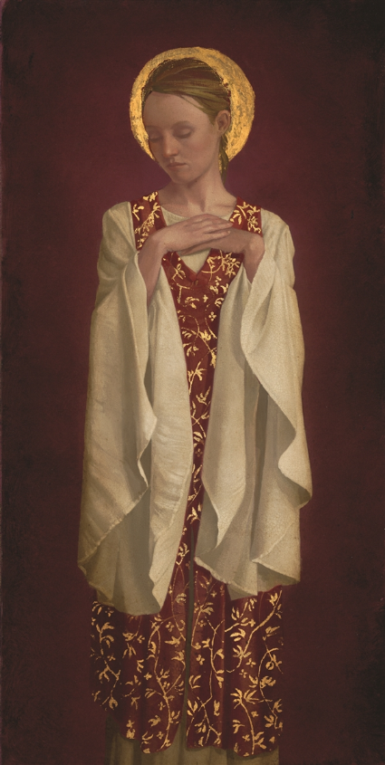 Saint with White Sleeves, Original Painting by James Christensen
