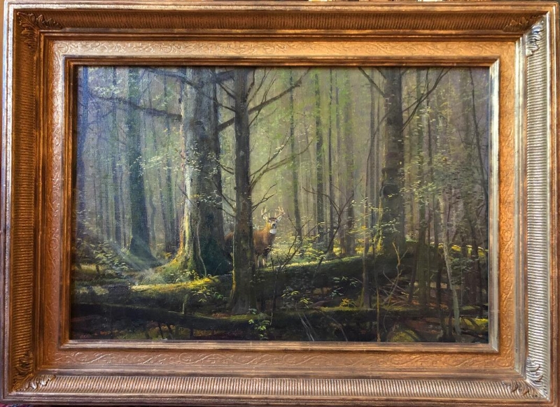 Original Painting, Whitetail in the Woods by Michael Coleman