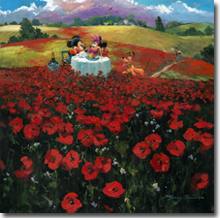 Original Painting,  Red Poppies by James Coleman