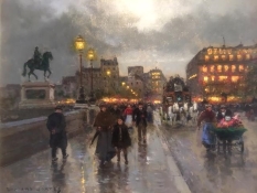 Original Painting, Pont Neuf by Edouard Cortes