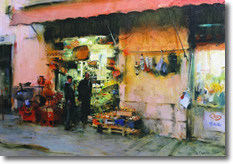 Original Painting, Alfama by Dimitri Danish