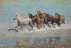 Original Painting, Stampede II by Judee Dickinson