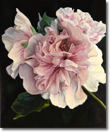 Original Painting, Hollyhock by Judee Dickinson