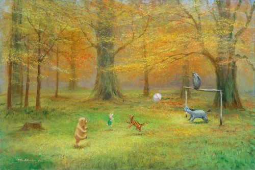 Pooh Soccer by Peter Ellenshaw