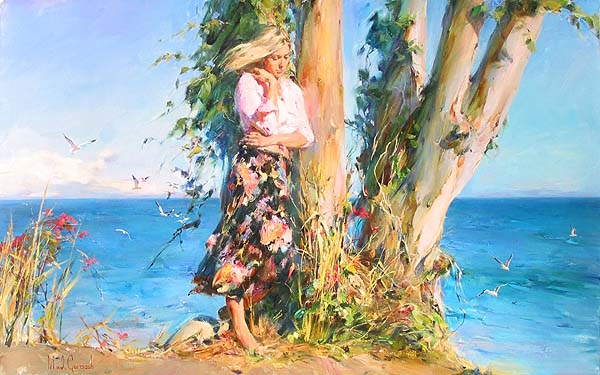 Original Painting, Ocean Allure by Michael & Inessa Garmash