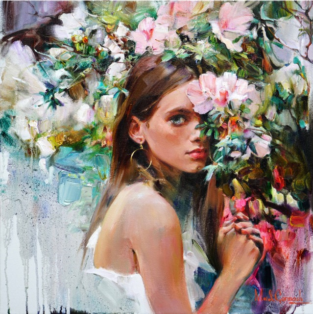 Original Painting, Wild Flower by Michael & Inessa Garmash