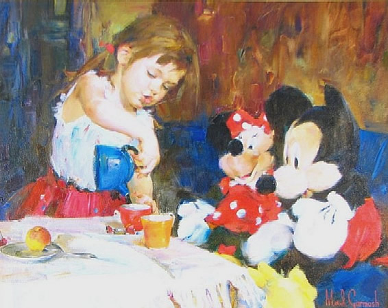 Original Painting, Tea Time With Mickey by Michael & Inessa Garmash