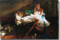 Original Painting, First kiss by Michael & Inessa Garmash