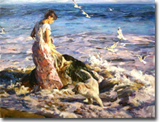 Original Painting, Morning Reflection by Michael & Inessa Garmash