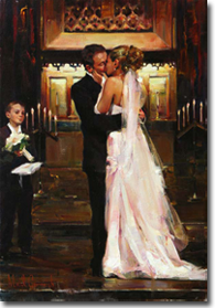 Original Painting, First kiss by Michael & Inessa Garmash
