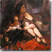 Original Painting, Hugs For Minnie by Michael & Inessa Garmash