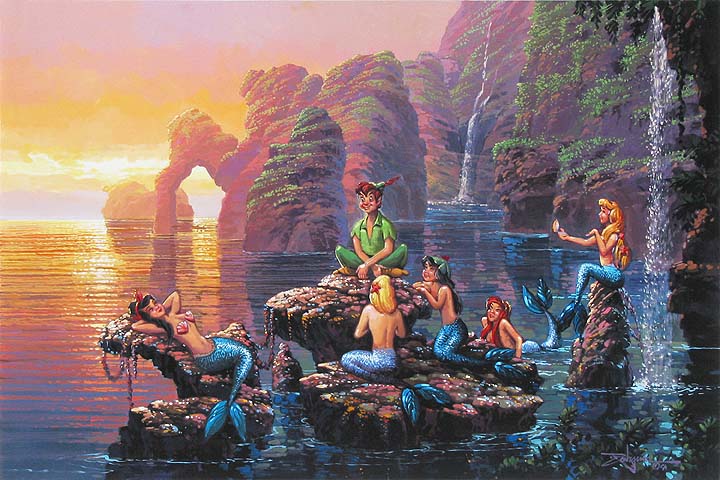 Mermaid Lagoon Original Painting by Rodel Gonzalez