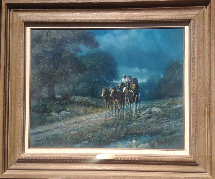 Original Painting, Rainy Night Travelers by Martin Grelle