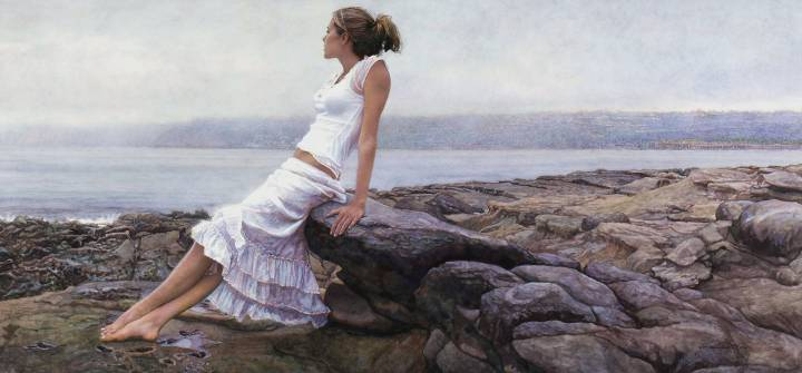 Original Painting, At the Edge of So Many Tomorrows by Steve Hanks