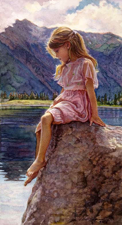 Original Painting, Child of the Lake by Steve Hanks
