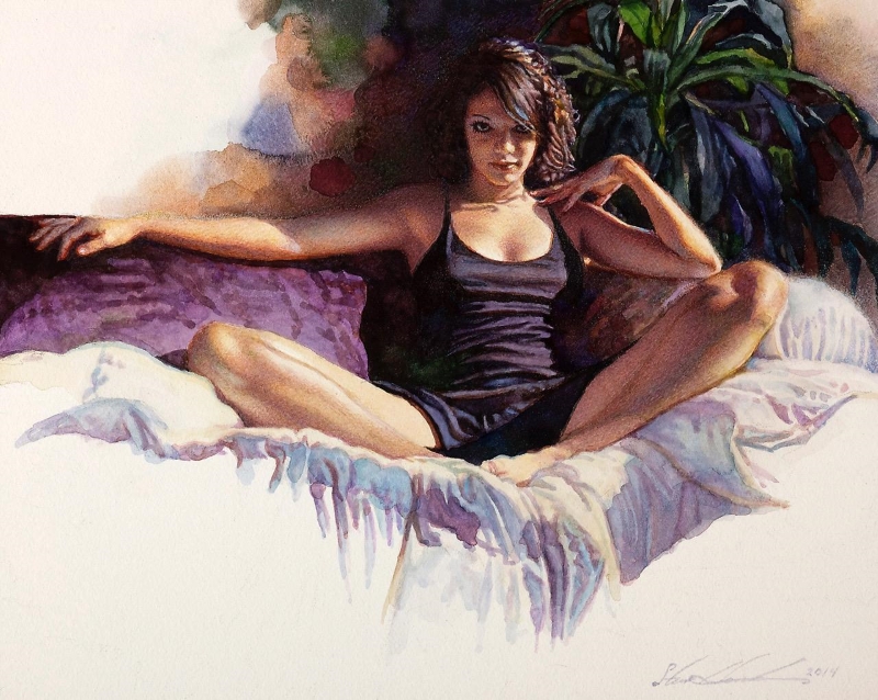 Original Painting, Her Gypsy Eyes by Steve Hanks