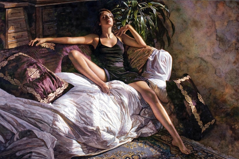 Original Painting, Her Warm Presence by Steve Hanks
