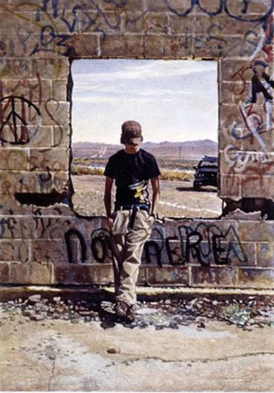 Original Painting, In The Middle Of Nowhere by Steve Hanks