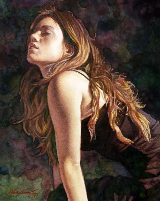 Original Painting, Listening to the Music by Steve Hanks