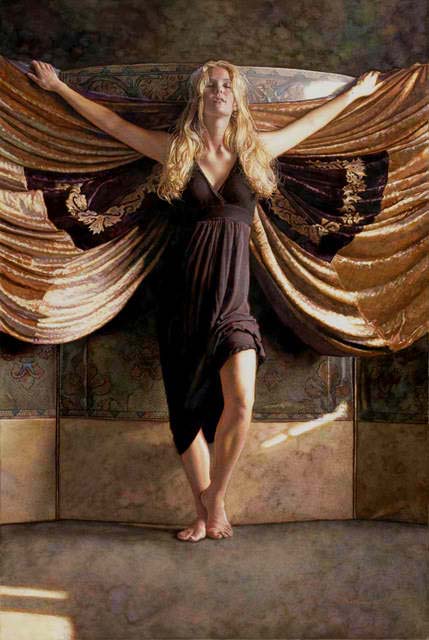 Original Painting, On Golden Wings by Steve Hanks