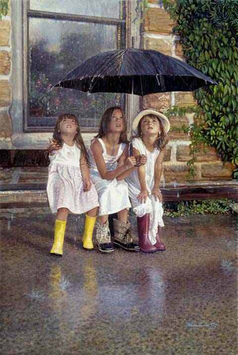 Original Painting, Summer Rain by Steve Hanks