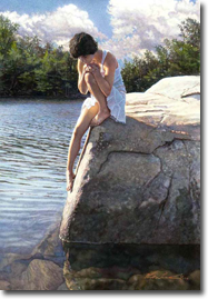 Original Painting, I Thought I Saw an Angel by Steve Hanks