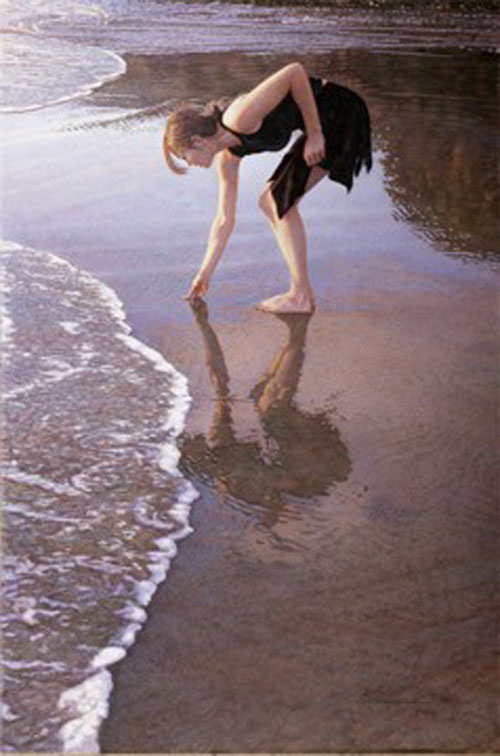 Original Painting, Where the Ocean Paints the Sand by Steve Hanks